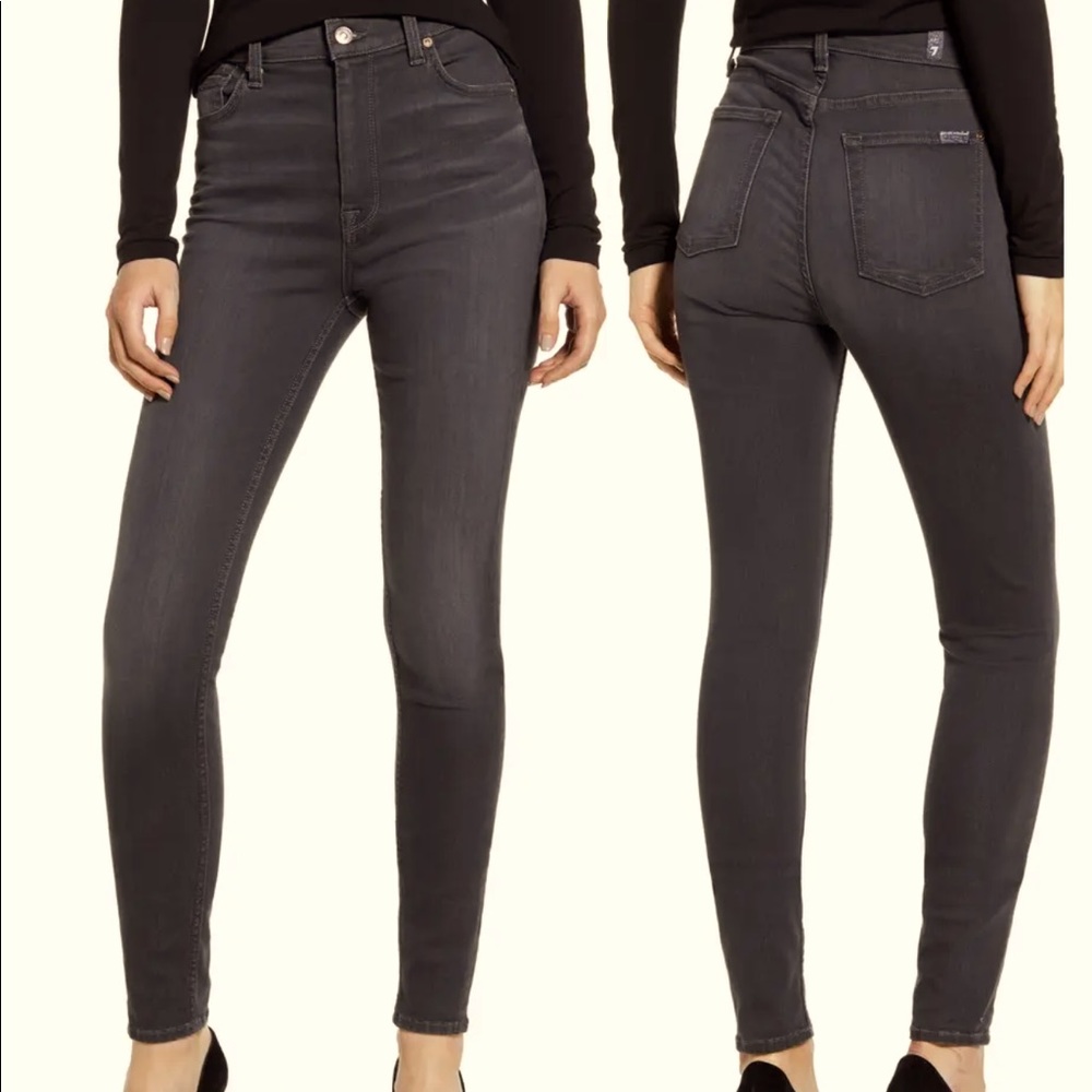 7 for All Mankind Grey Skinny Jeans